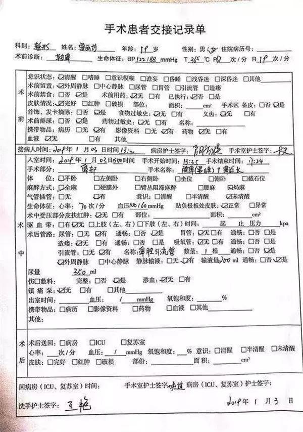 隆鼻手术发生意外 贵州19岁大二女生不幸香消玉殒